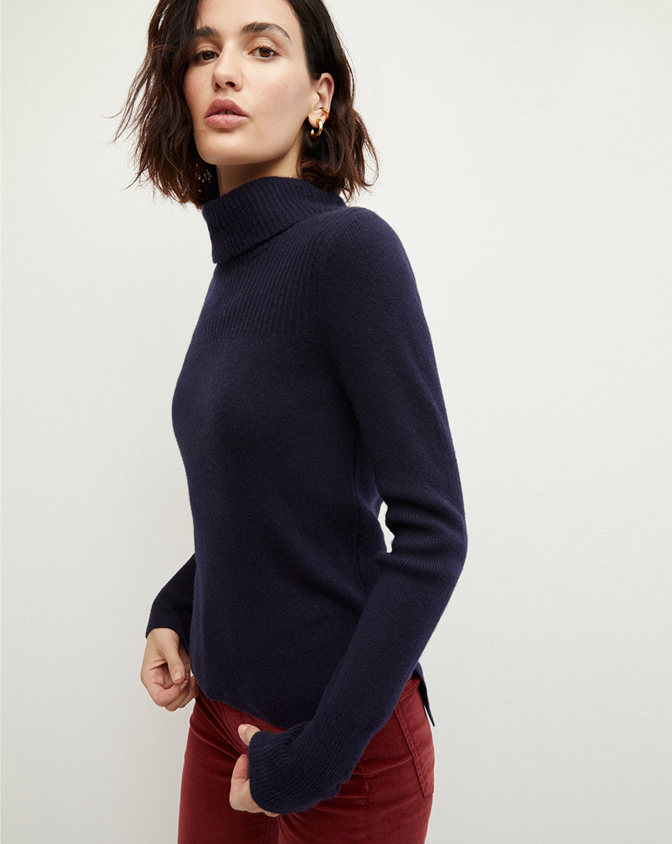 Navy cashmere turtleneck best sale