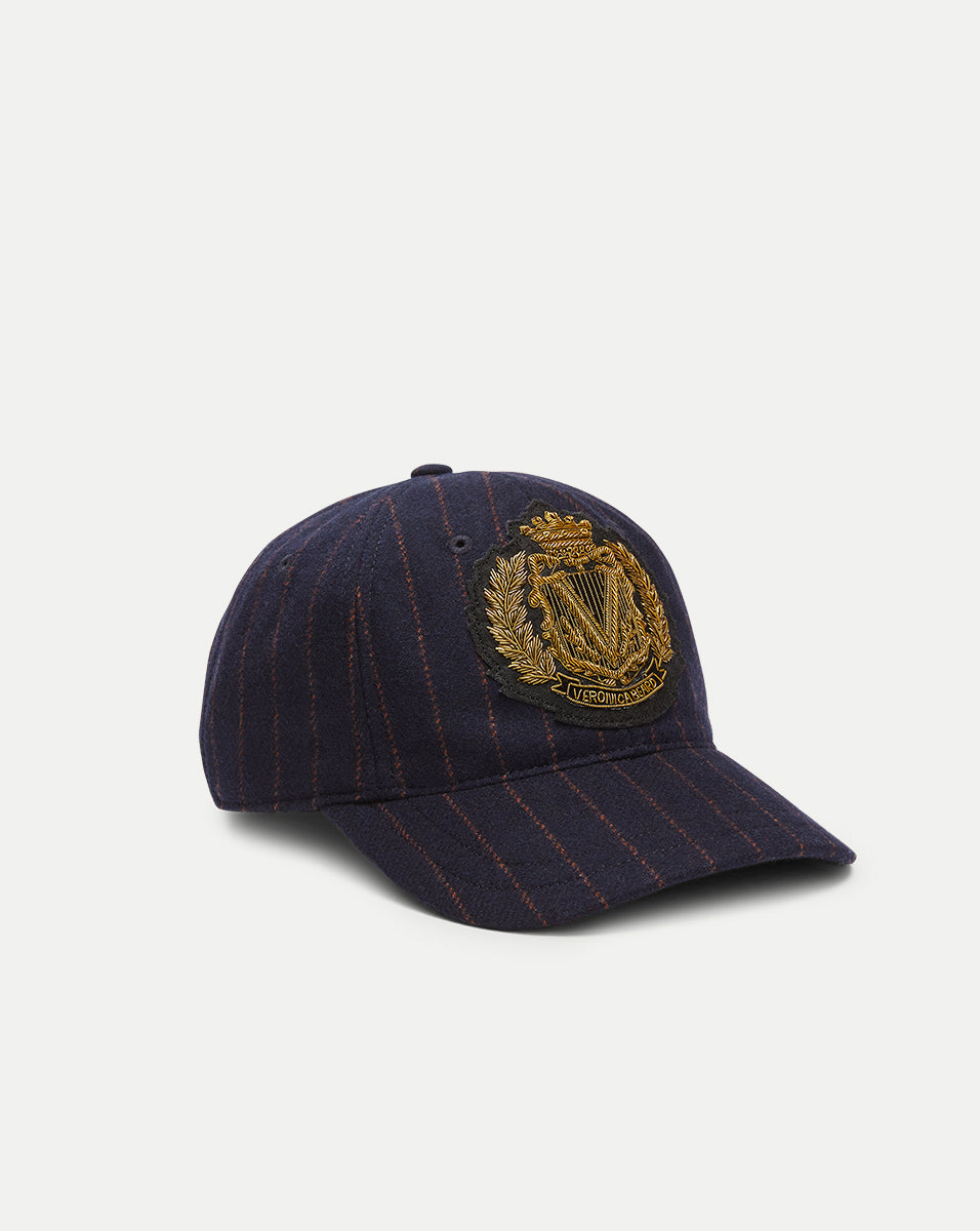 V's Navy Pinstripe Fitted Hat S/M