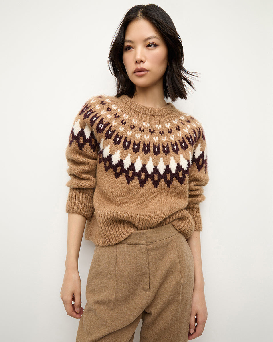 Anne Fairisle Pullover in Russet Multi | Veronica Beard