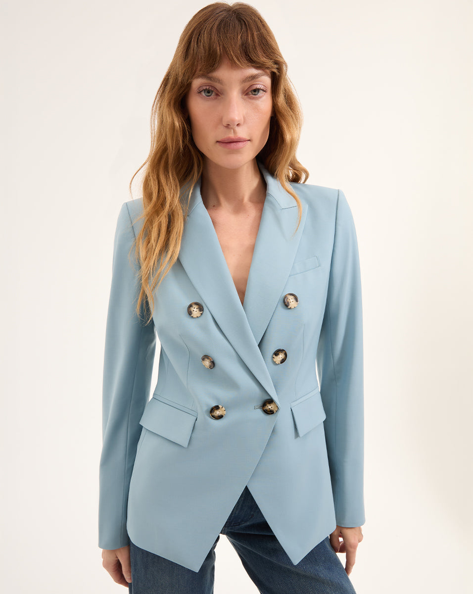 Miller Dickey Blazer Jacket in Light Blue Veronica Beard
