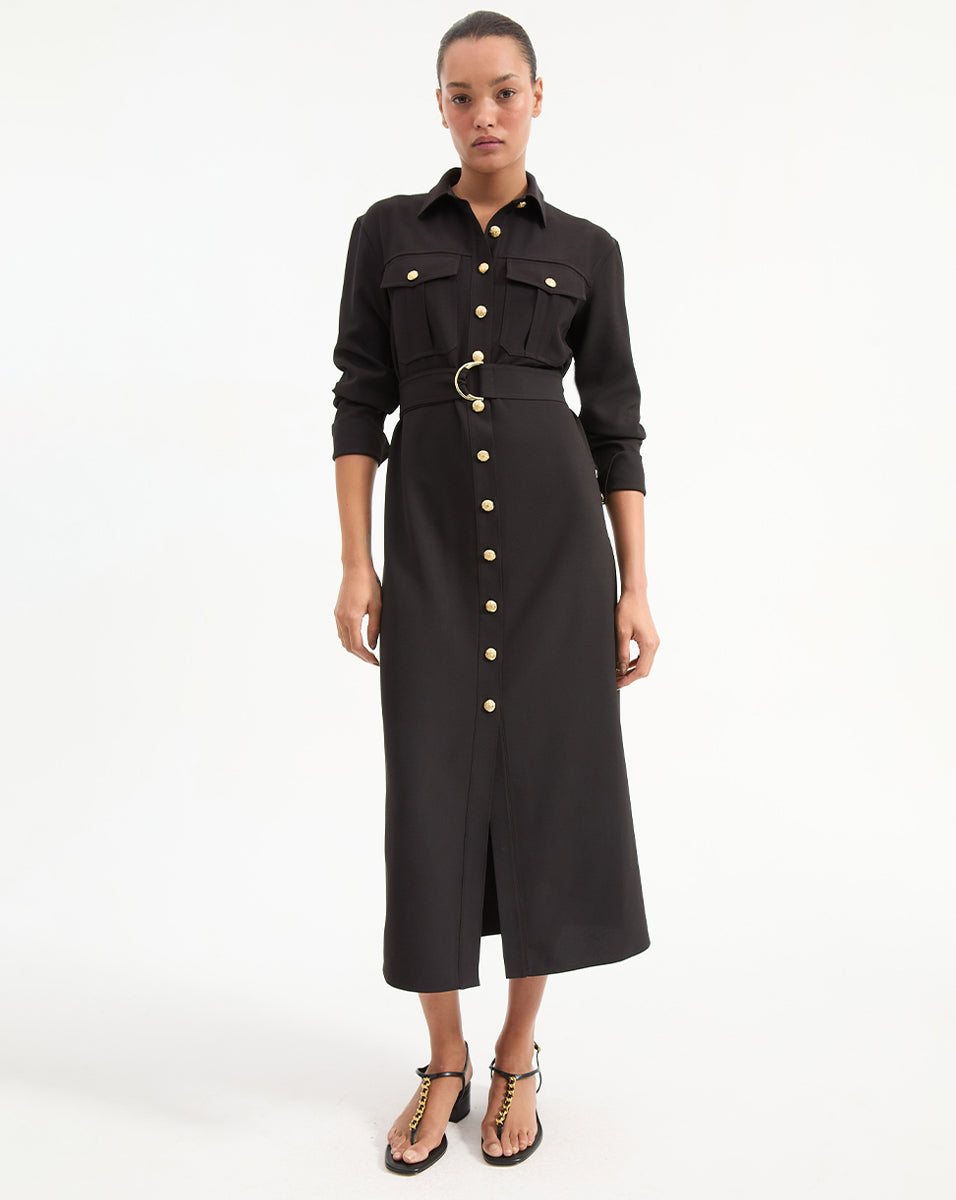 Jaden Shirtdress in Black Veronica Beard - Main Image