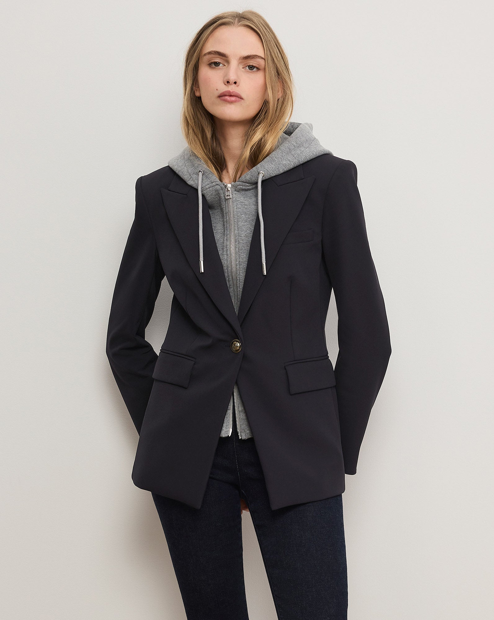 Naira Scuba Dickey Jacket in Navy | Veronica Beard