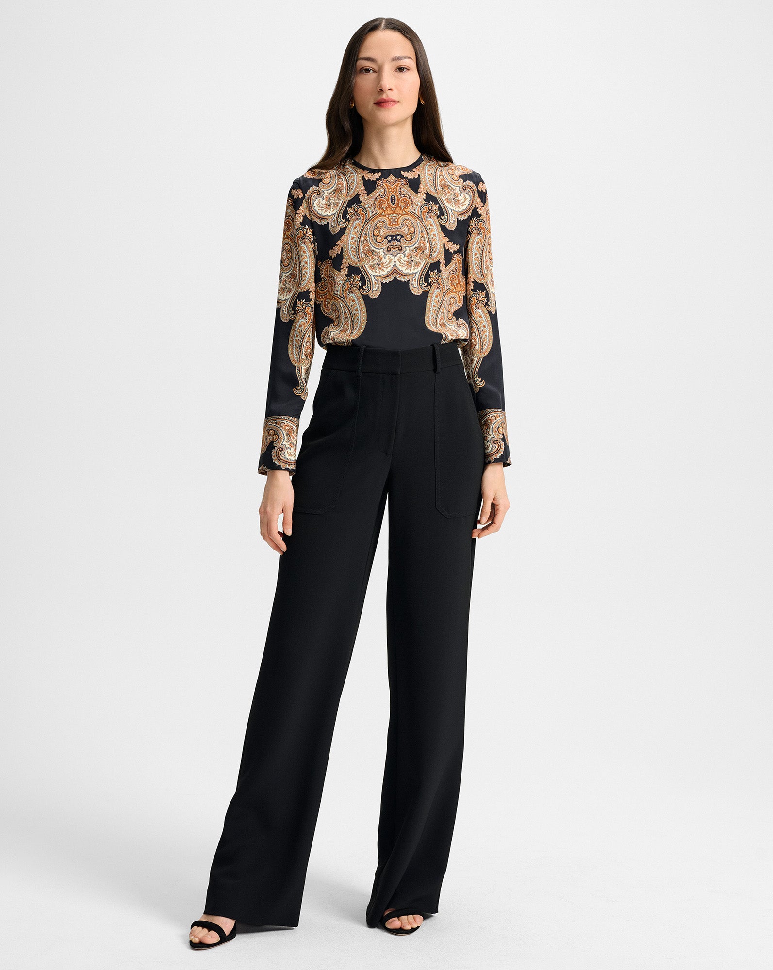 Cole Wide-Leg Pant in Black | Veronica Beard