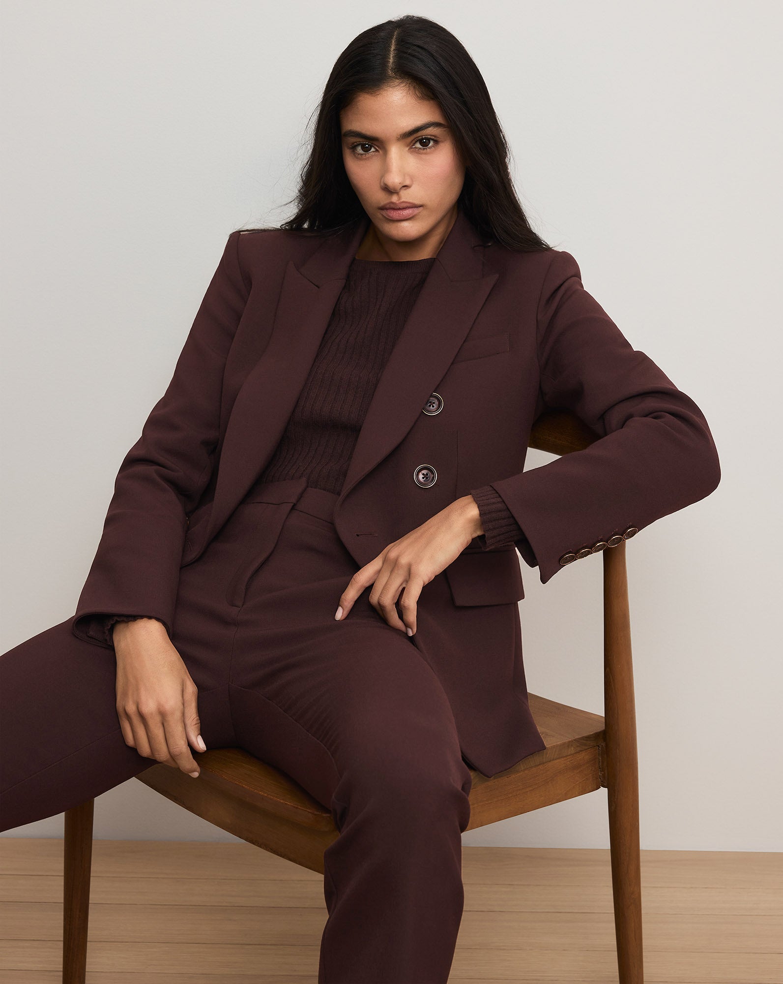 Miller Dickey Jacket in Maroon Dark Currant | Veronica Beard