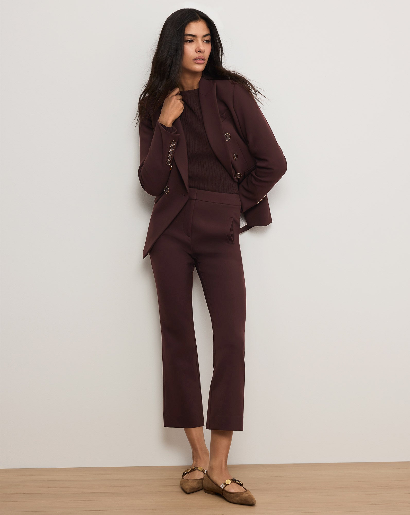 Arte Kick-Flare Pant in Maroon Dark Currant | Veronica Beard