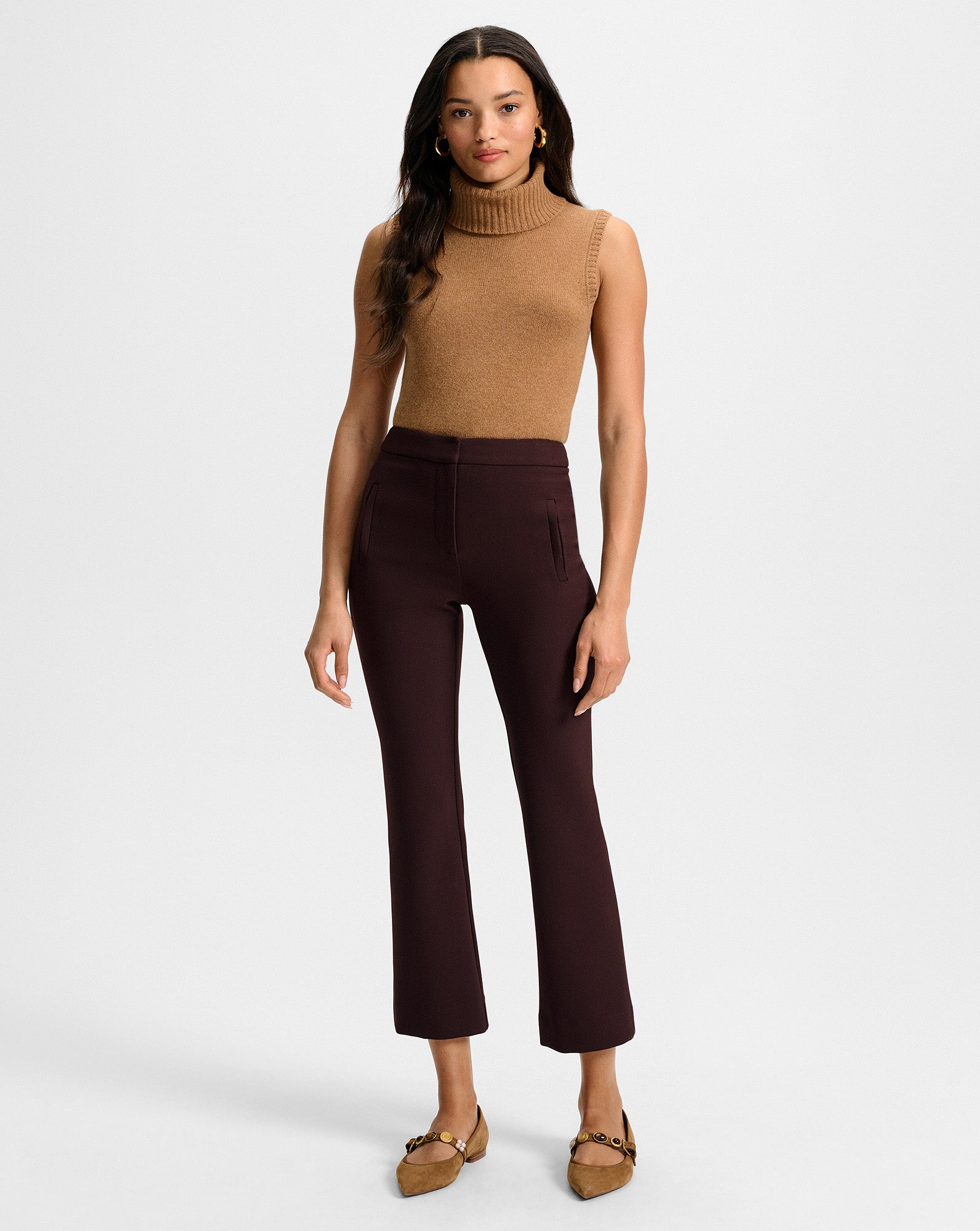 Arte Kick-Flare Pant in Maroon Dark Currant Veronica Beard