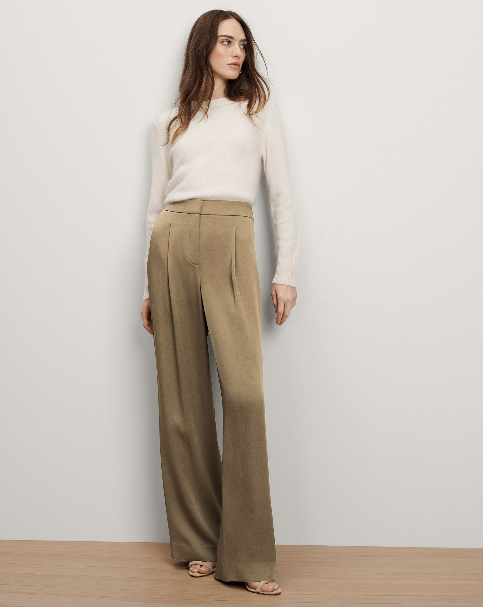 Robinne Wide-Leg Pant in Lichen | Veronica Beard