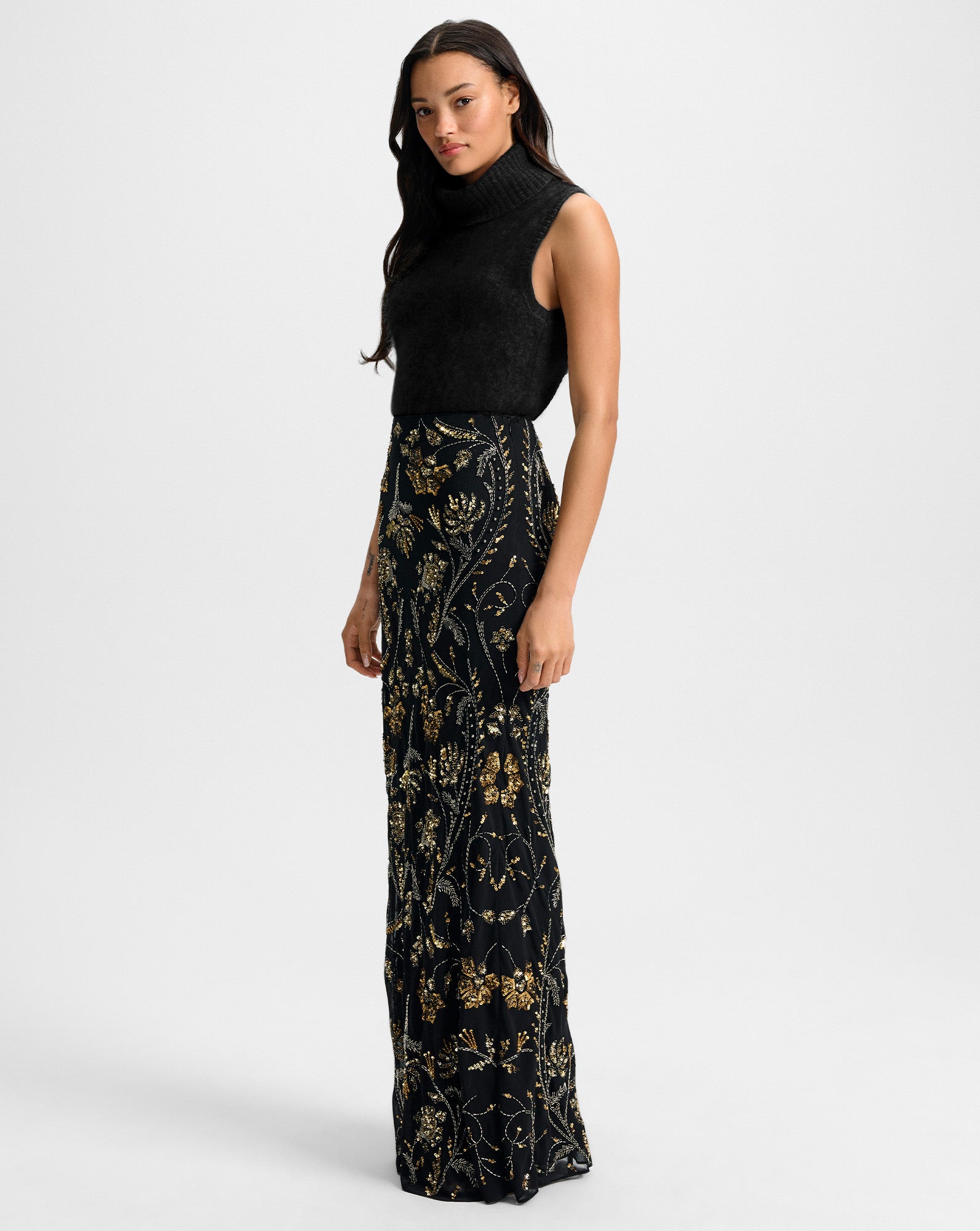 vivienne 　mc Sister 14冊 Medina Floral-Embellished Maxi Skirt in Black | Veronica Beard