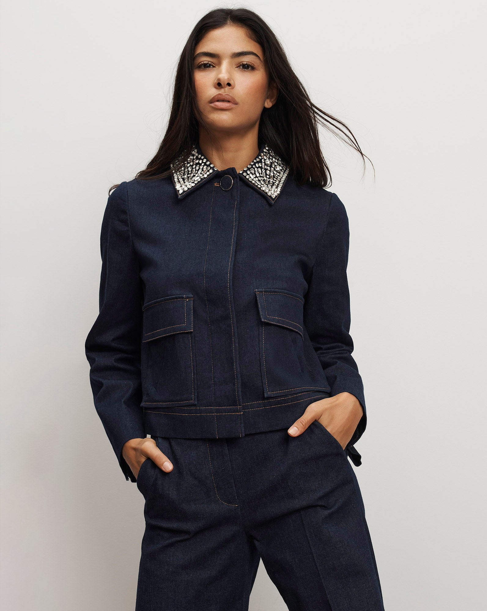Veronica Beard Barrington Denim Jacket | Midnight Wash | Size 2 Veronica Beard Barrington Denim Jacket | Midnight Wash | Size 2