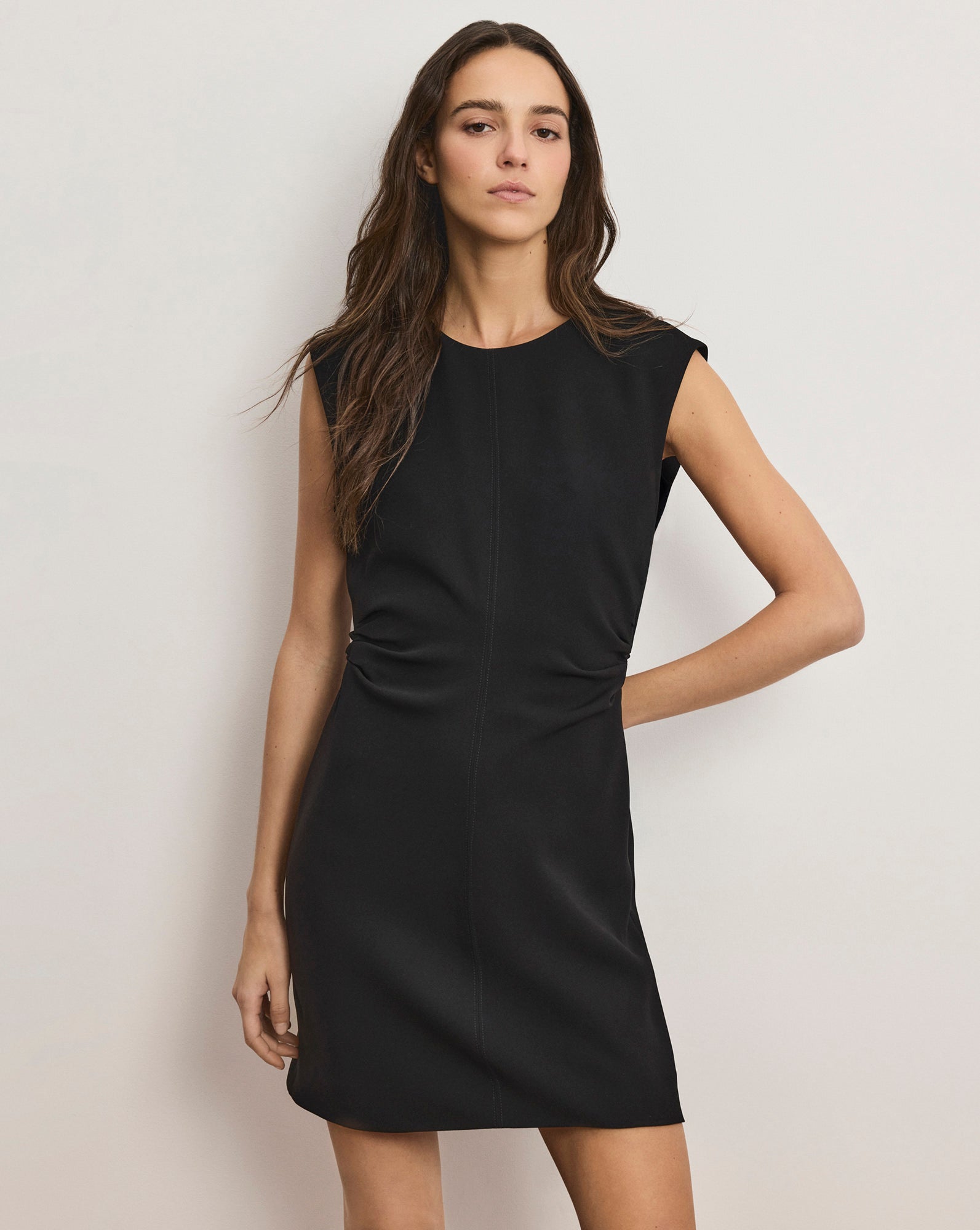 Imara Crepe Mini Dress in Black | Veronica Beard