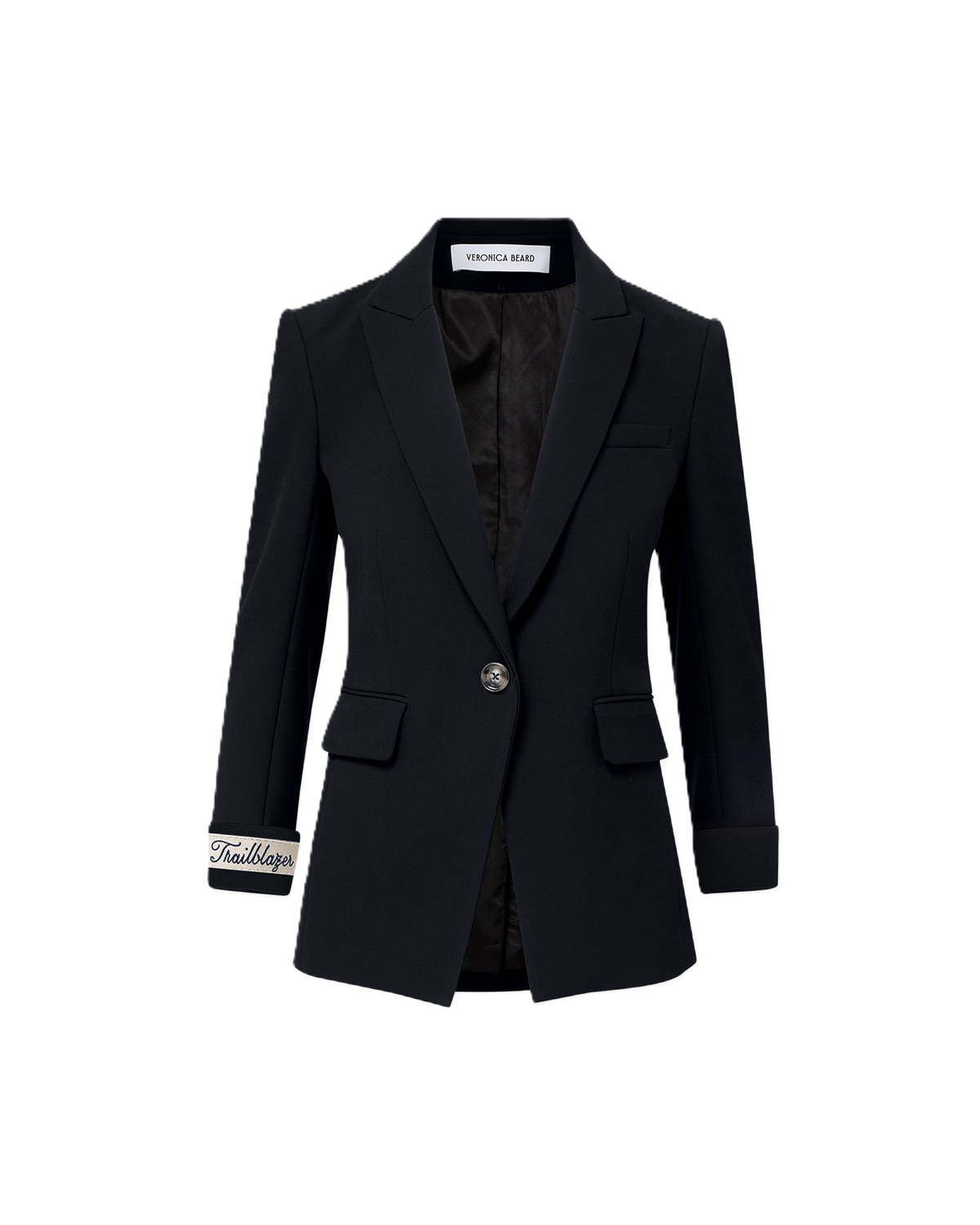 Veronica Beard Black tailored blazer with rolled cuffs.