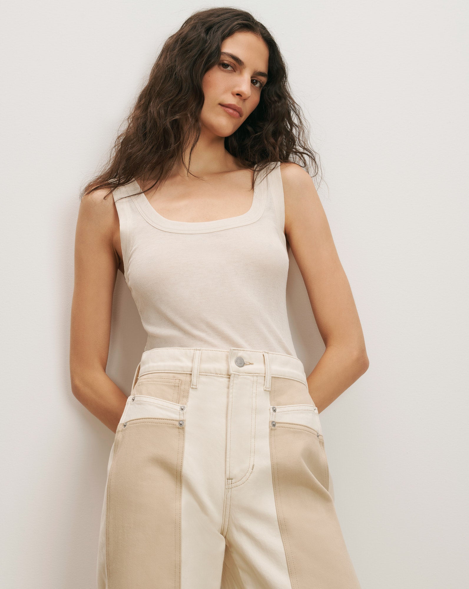 【新品 タグ付】Highgauge Knit Tanktop ecru Belvedere Knit Tank Top in Ecru | Veronica Beard