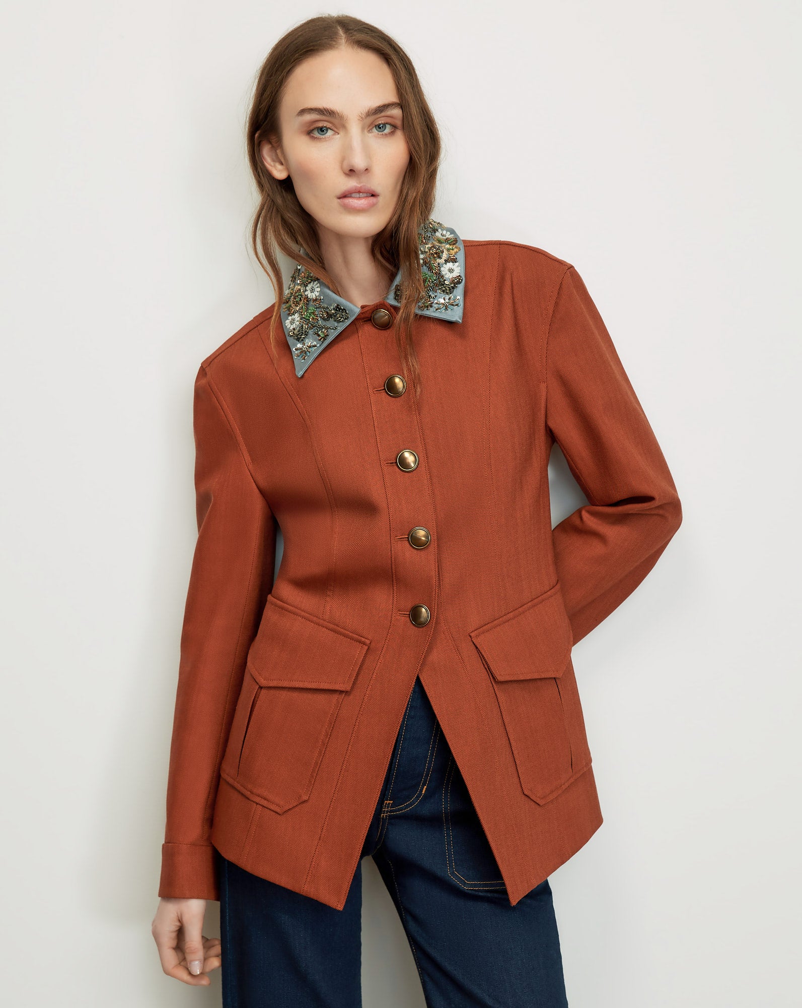 Laramie Dickey Jacket in Rust Red | Veronica Beard