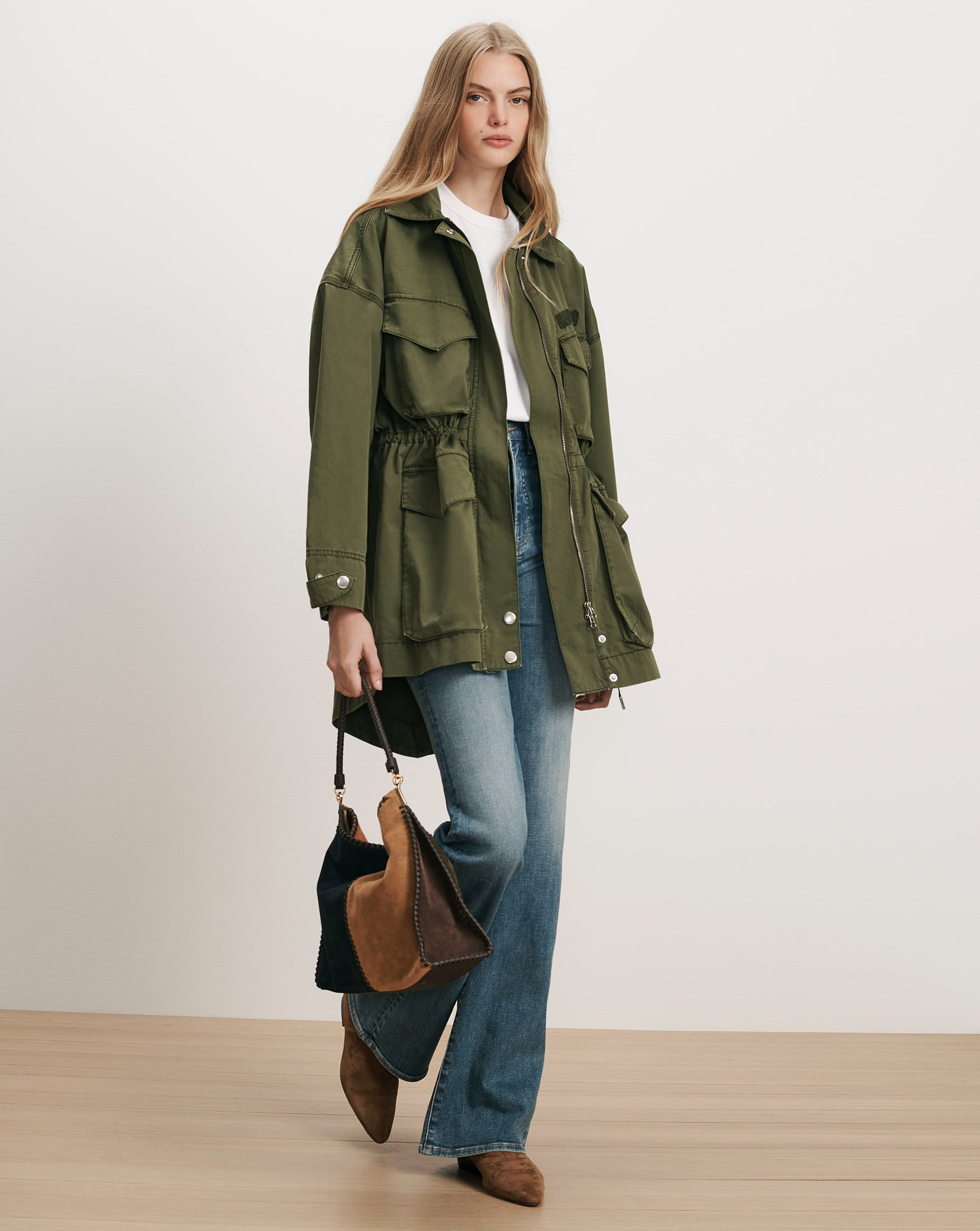 Harwin Utility Jacket in Army Green | Veronica Beard