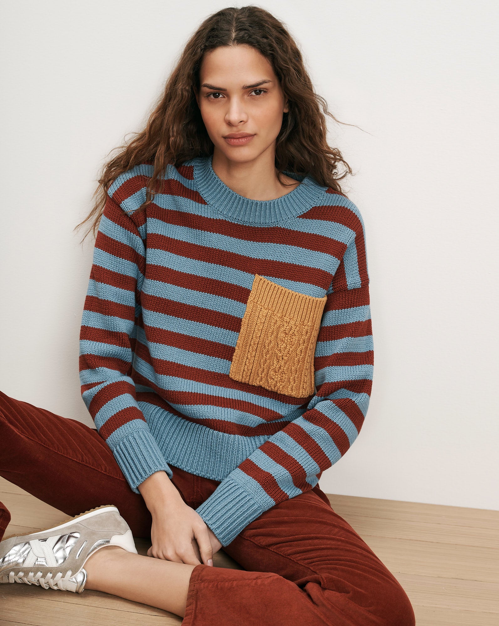 Emile Striped Pullover in Red & Blue | Veronica Beard