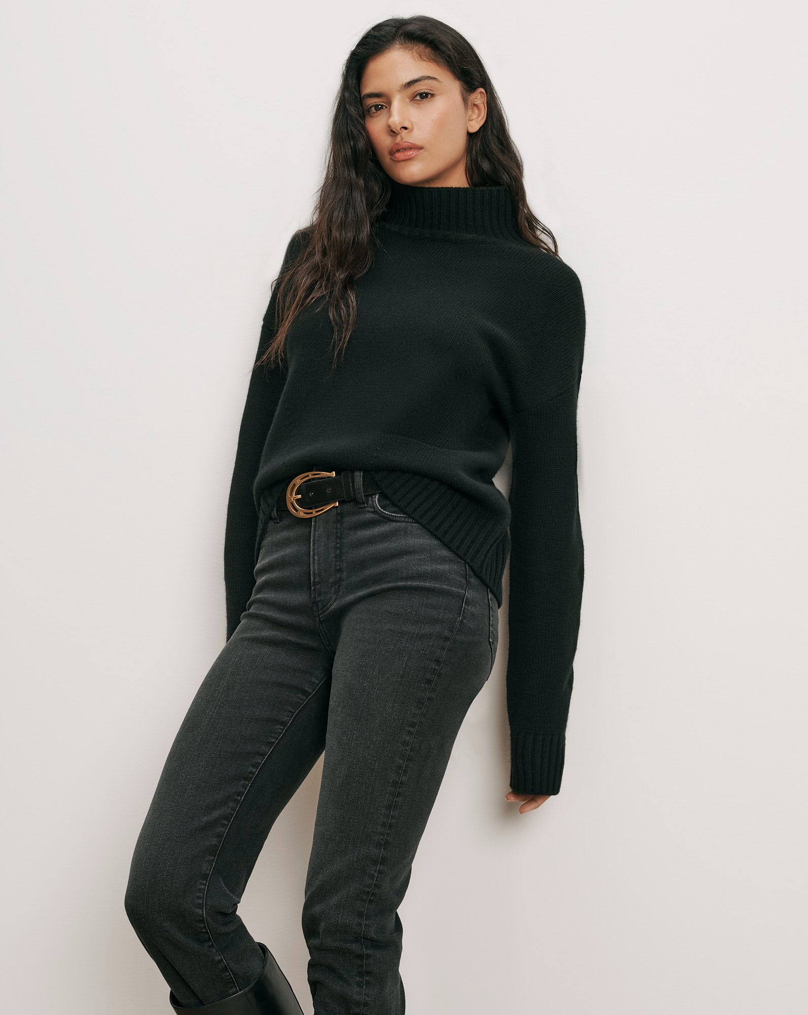 Journey Wool-Cashmere Sweater in Black | Veronica Beard