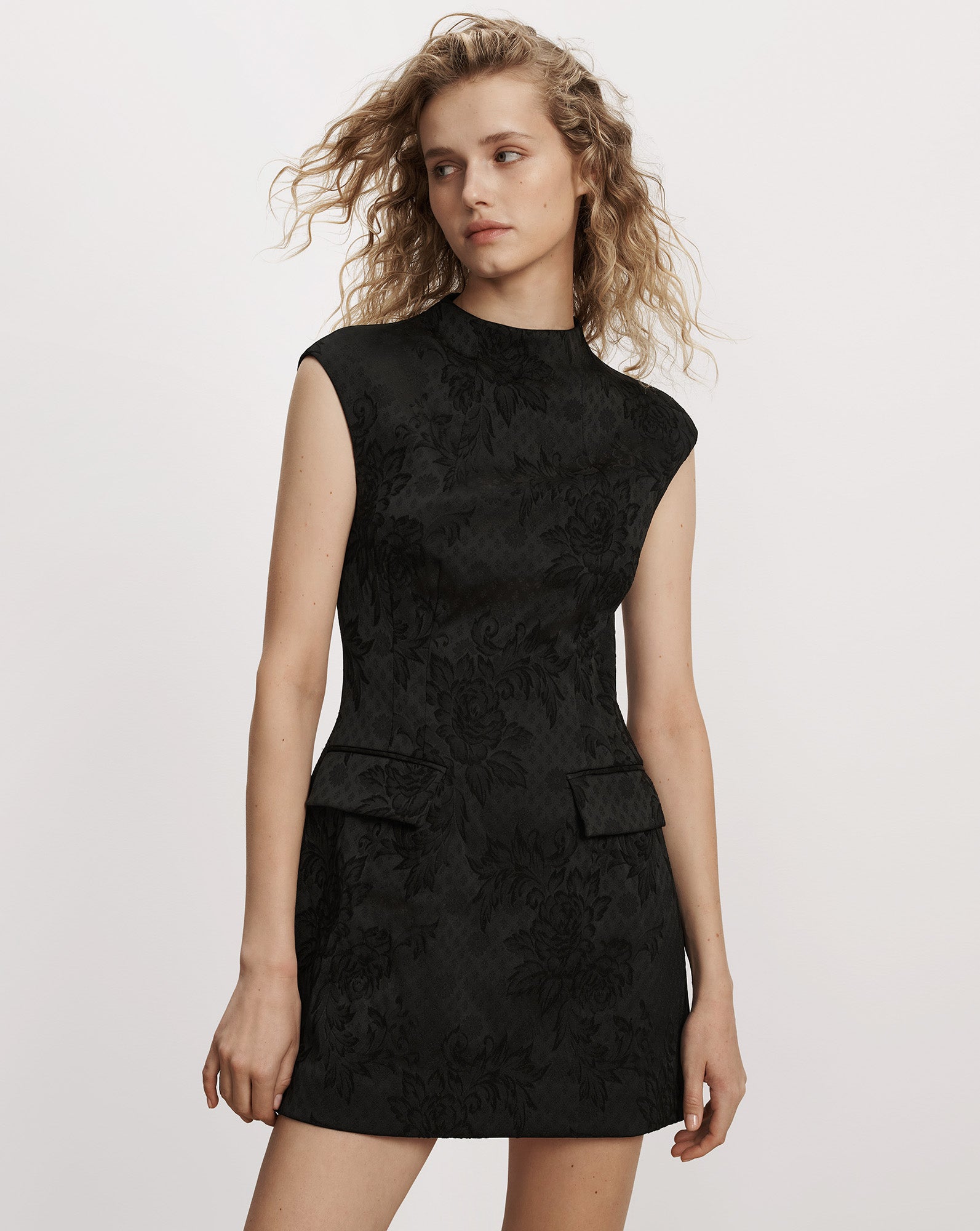 Haworth Floral Mini Dress in Black | Veronica Beard
