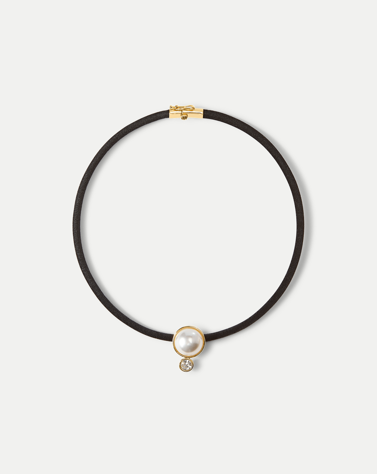 Pearl Pendant Cord Necklace in Pearl/Black | Veronica Beard Pearl Pendant Cord Necklace in Pearl/Black | Veronica Beard