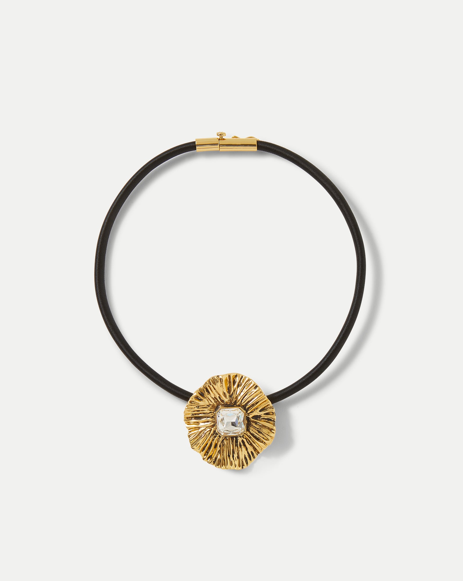 Floral Pendant Cord Necklace in Gold | Veronica Beard