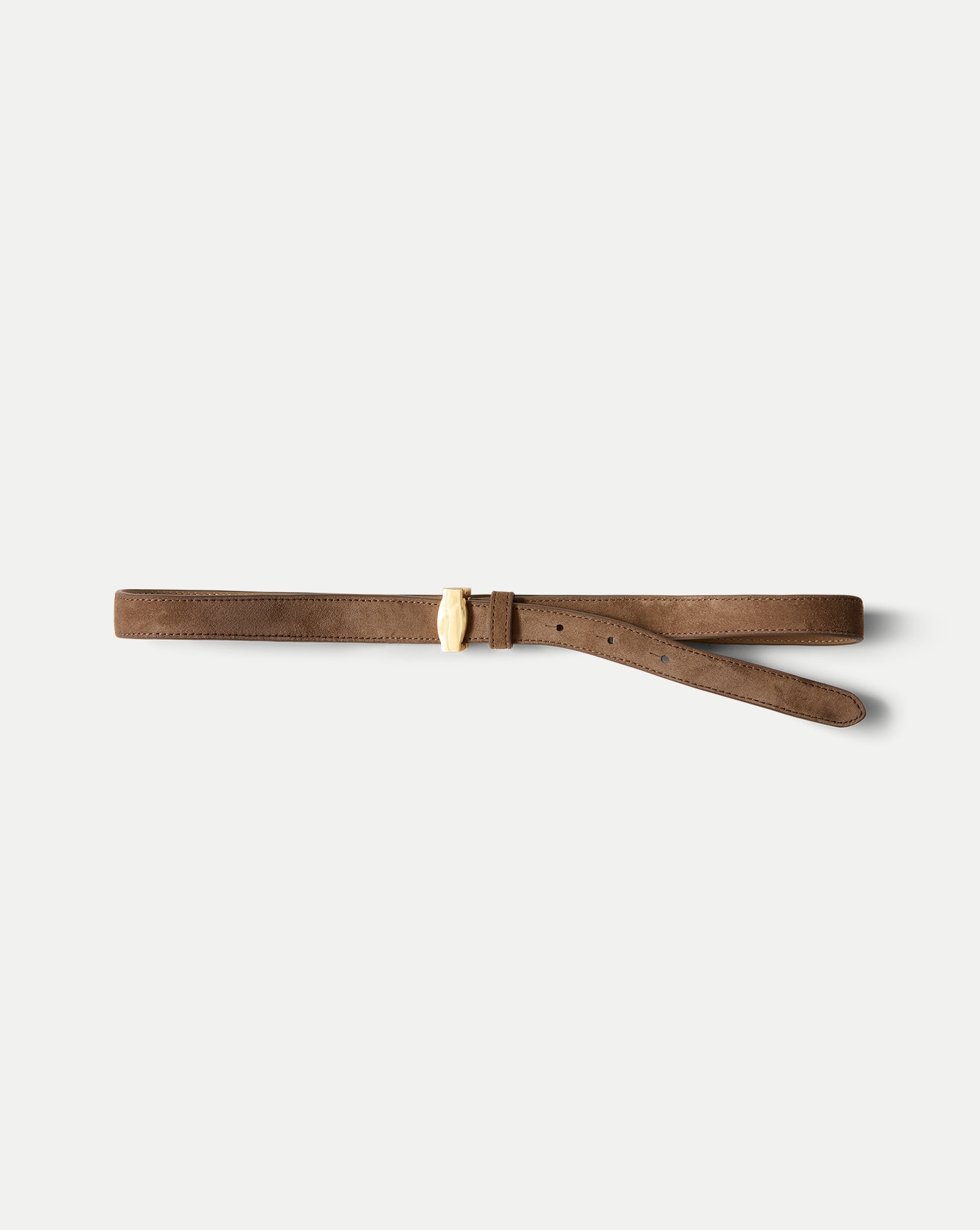 Dash Thin Suede Belt in Brown | Veronica Beard