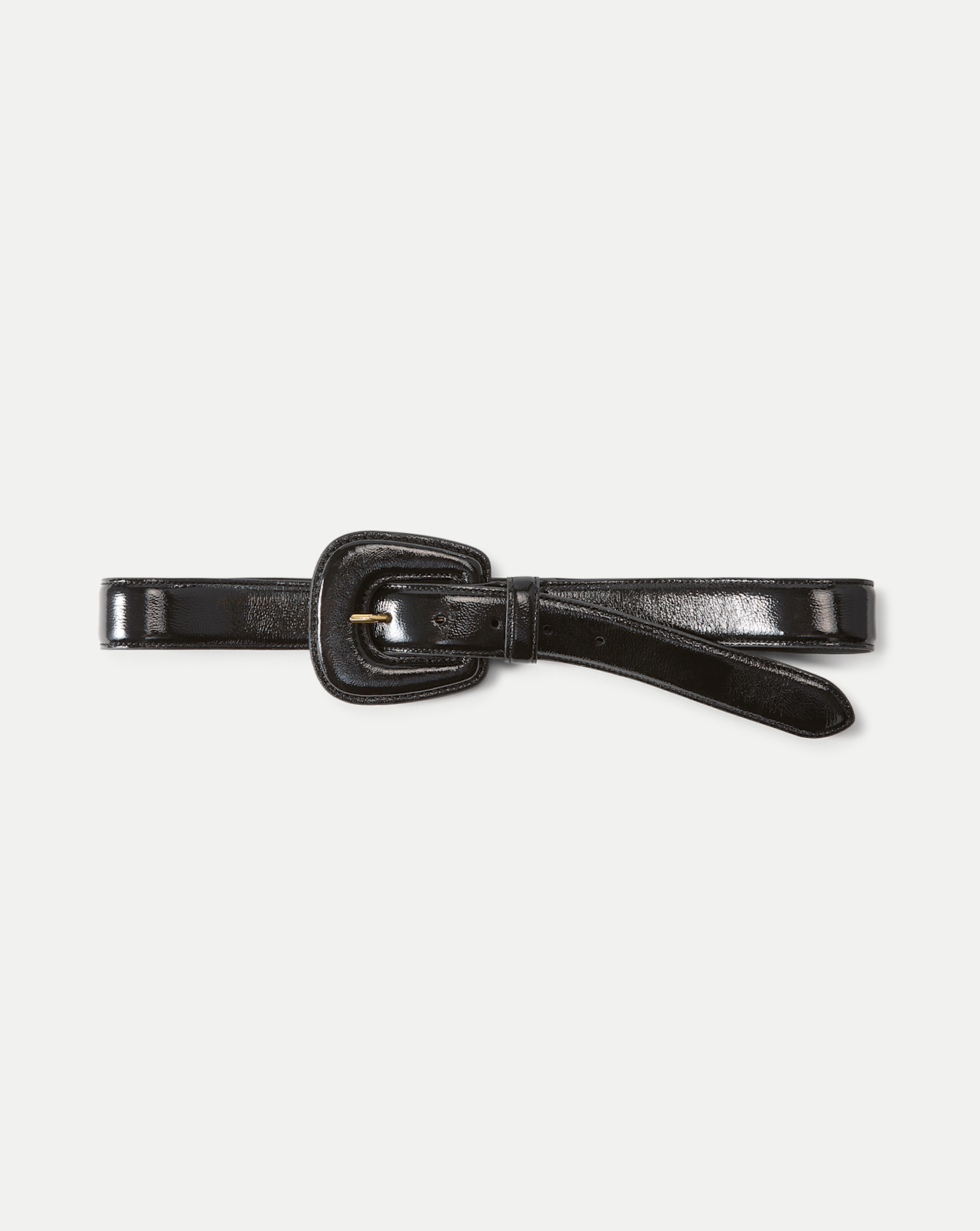Elsy Leather-Buckle Belt in Black | Veronica Beard
