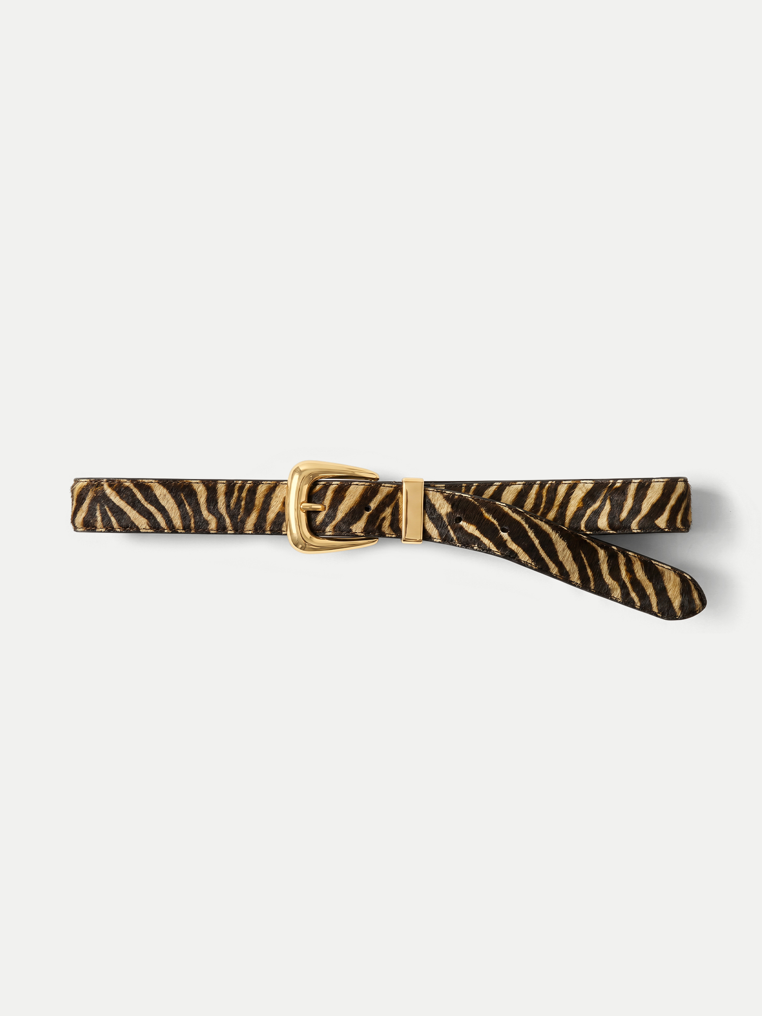 Arch Calf Hair Belt in Tan Multi| Veronica Beard display picture 3
