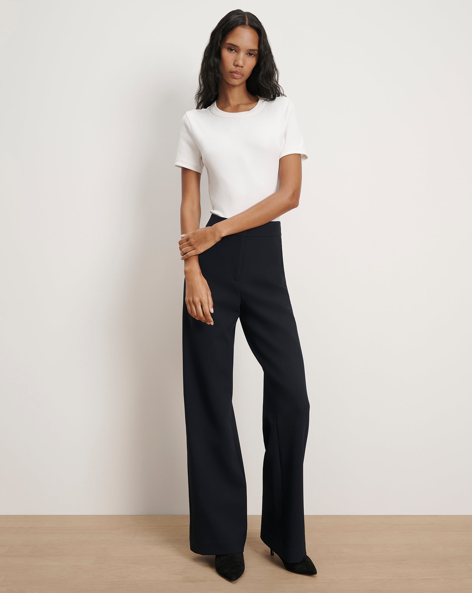 Tonelli Wide-Leg Pant in Navy | Veronica Beard