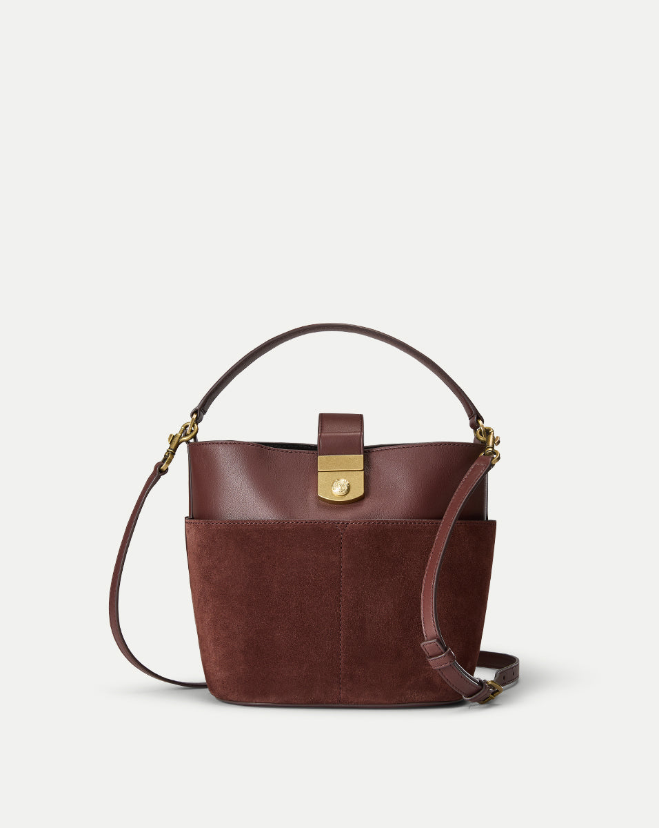 Leather & Suede Bucket factory Bag