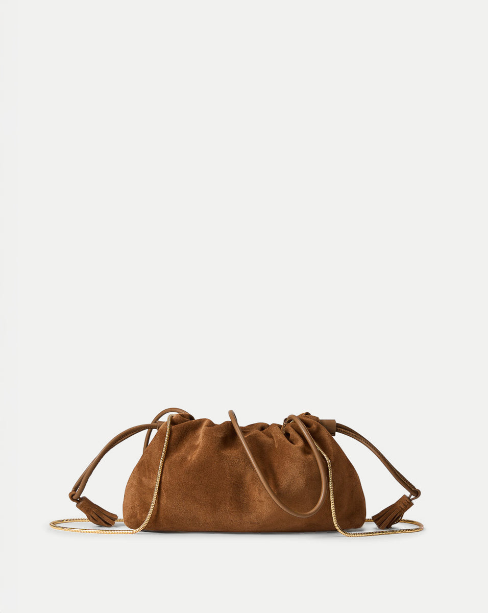 Small Veronica Beard Suede Stash Bag in Brown Acorn | Veronica Beard