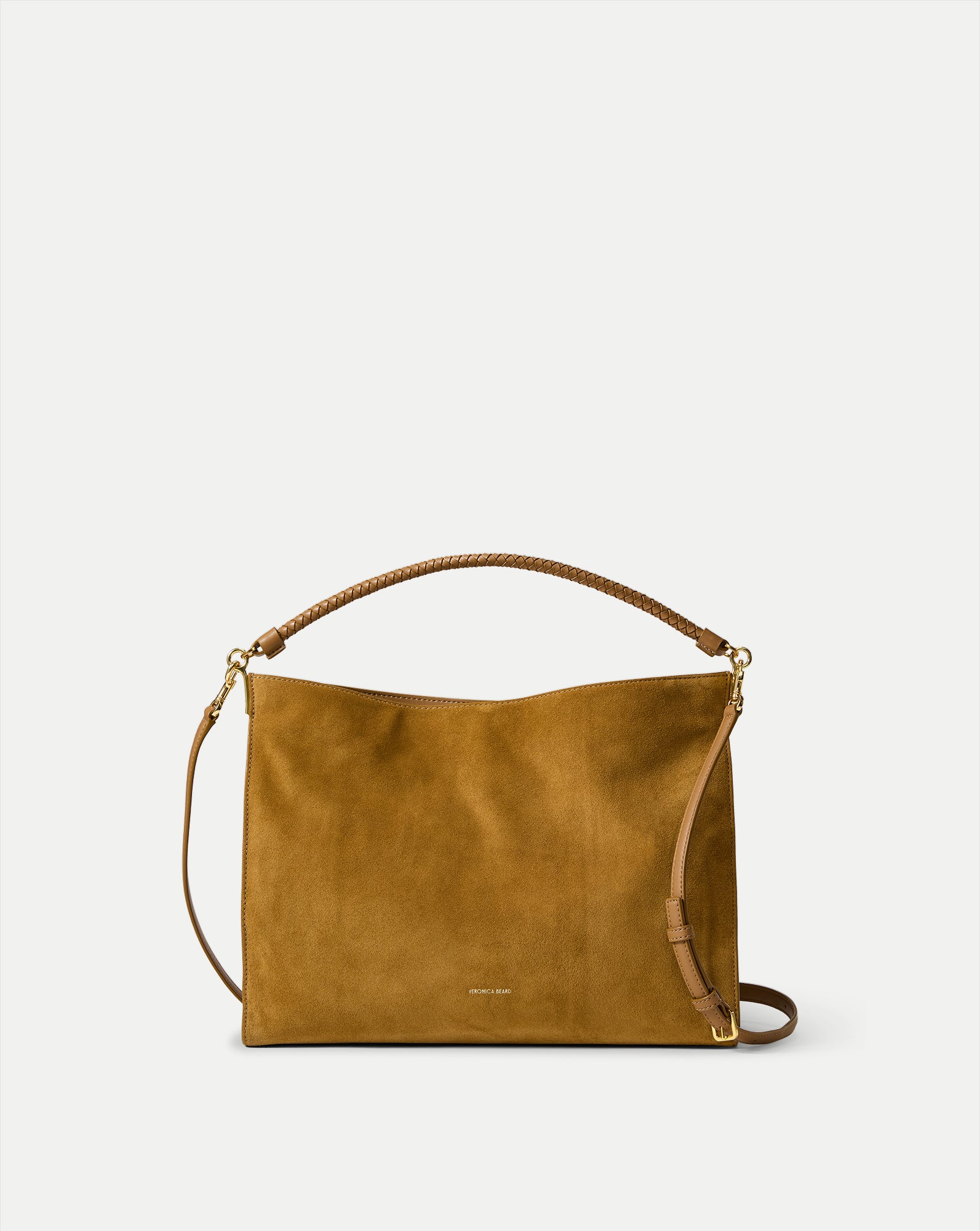 Vida Suede Shoulder Bag in Tan Acorn | Veronica Beard