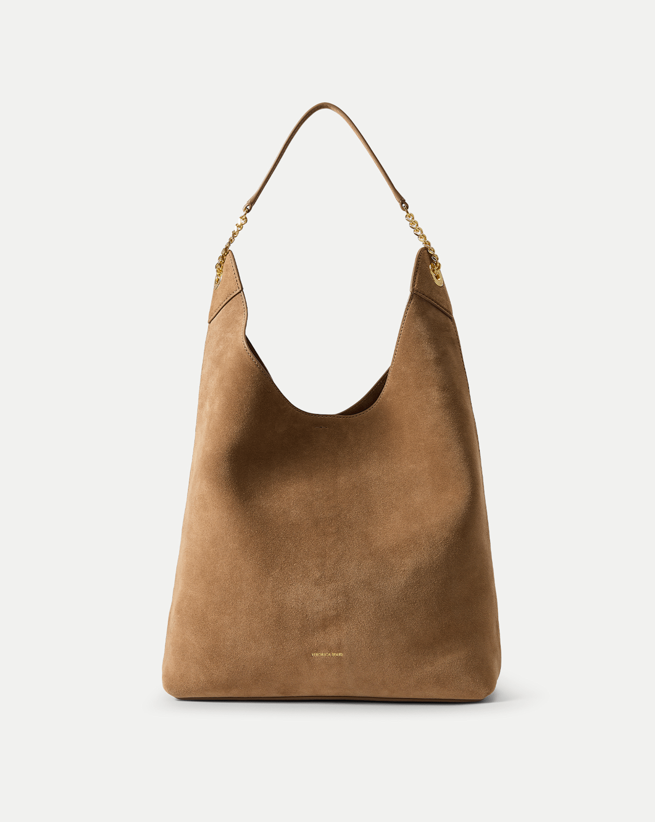 Jour Suede Shoulder Bag in Tan Bark | Veronica Beard