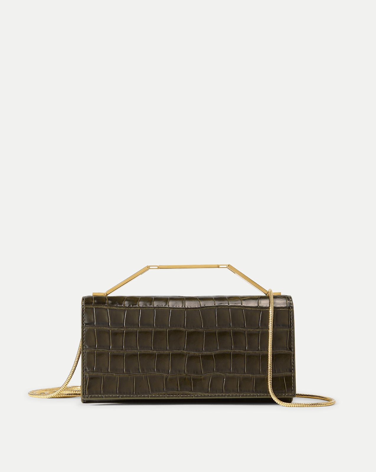 Barre Crocodile Clutch in Green Cypress | Veronica Beard