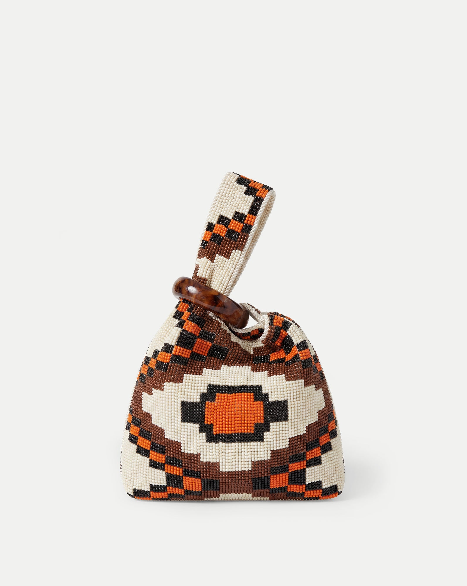 ウジ バパケ Beaded Veronica Beard Swing Clutch in Orange Multi | Veronica Beard