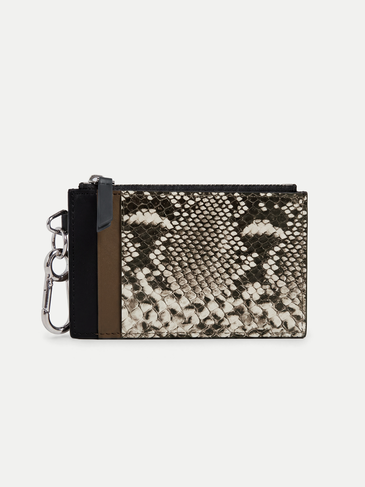 Snake-Embossed Card Holder in Bark Multi | Veronica Beard