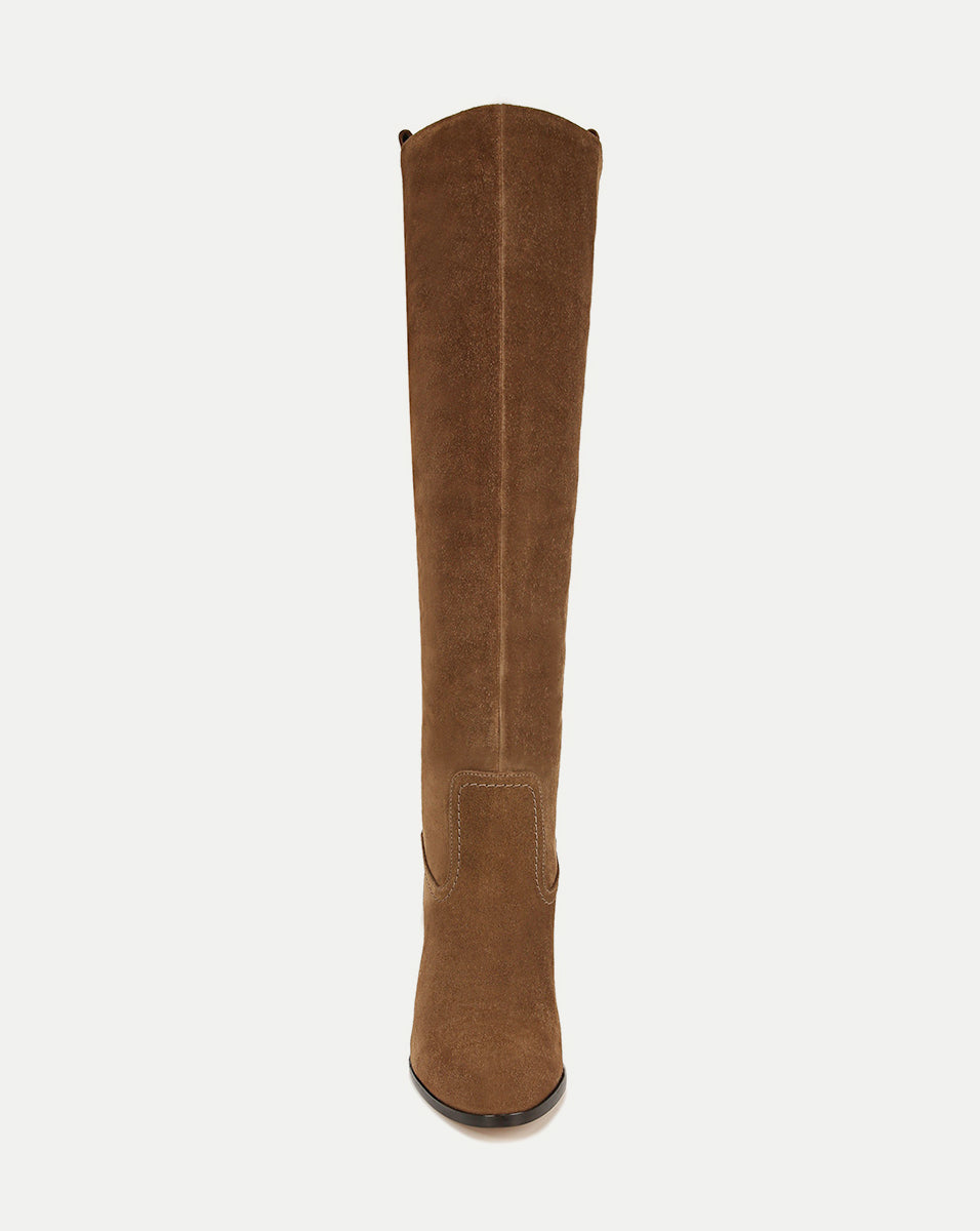 Tan knee high boots wide clearance calf