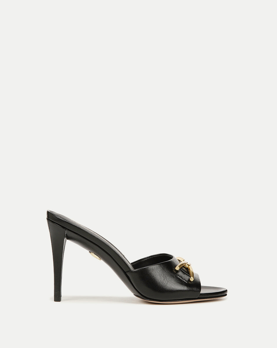 FENDI Monogram Women’s Black Leather Heels Shoes Size 37 Brand New Authentic