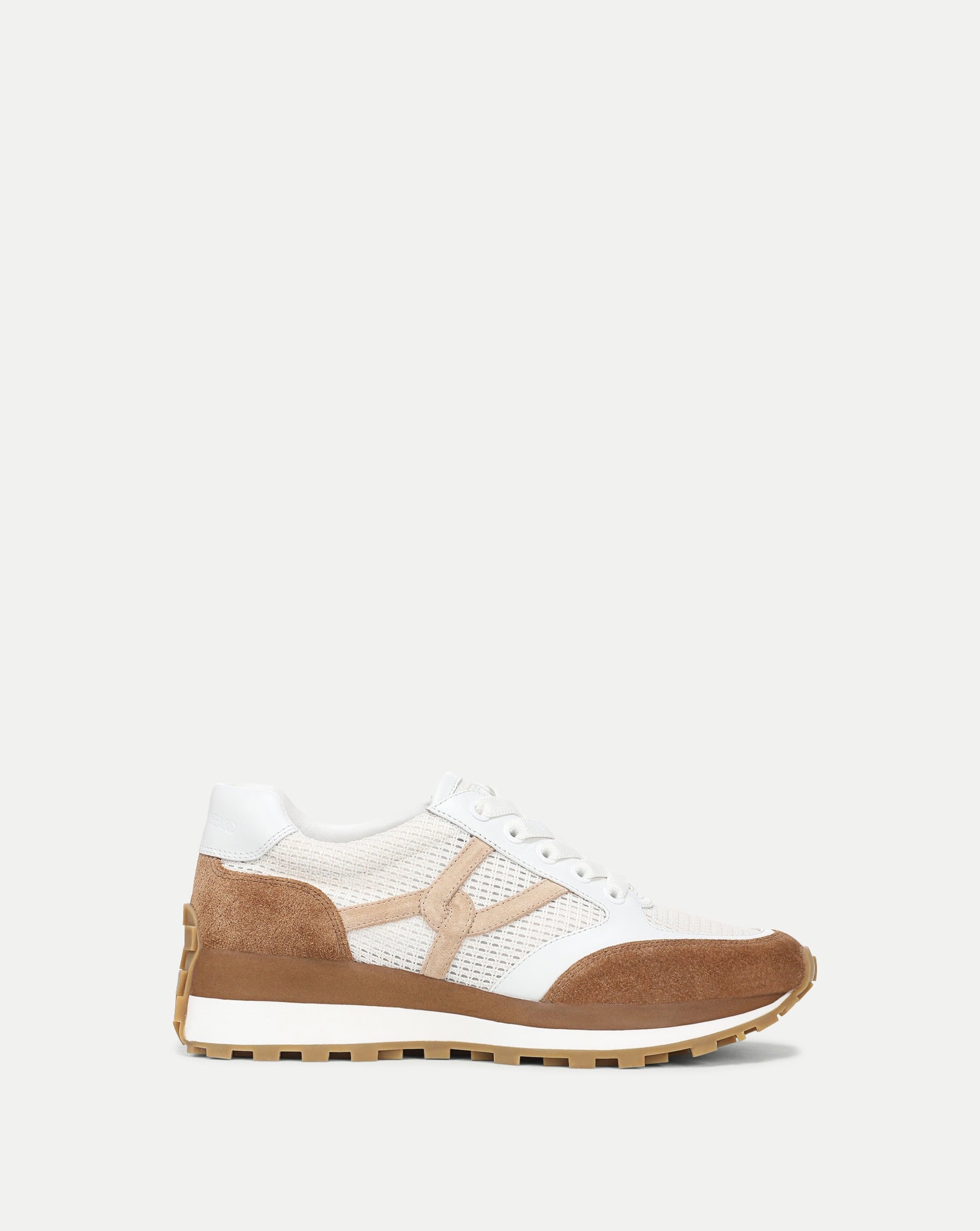 Valentina Suede Sneaker in Brown & White Chestnut/Lily | Veronica