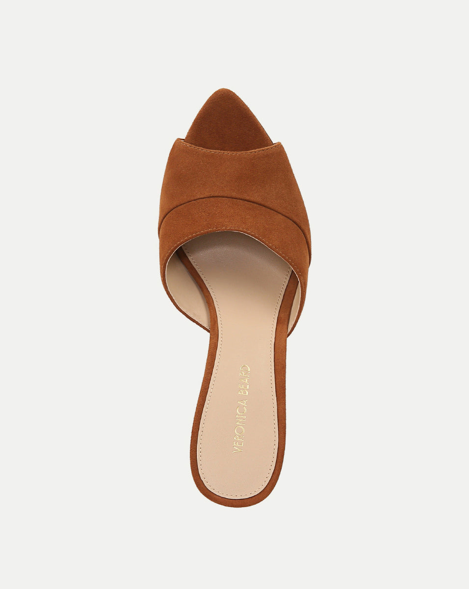 Thora Suede Heeled Mule Shoe | Veronica Beard