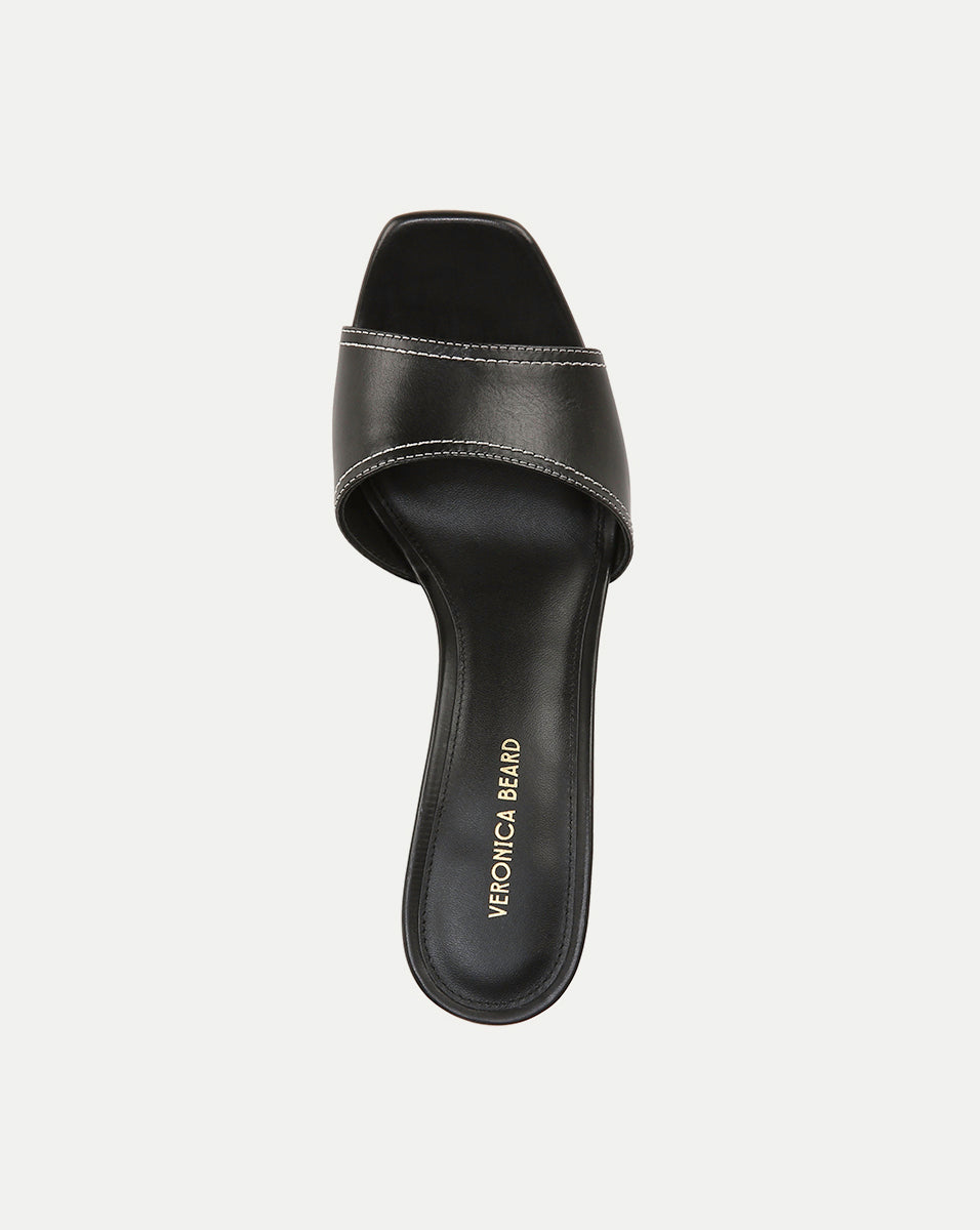 Ellen Wedge Sandal in Black | Veronica Beard