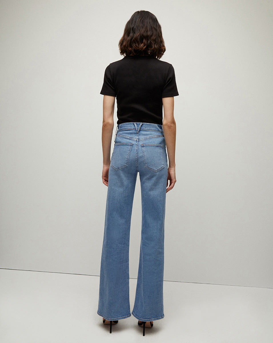 High-Rise Wide-Leg Crosbie Jeans, Patch Pockets