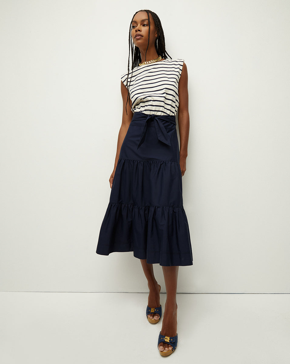 Mixed Stripes Tiered Mini Skirt - Ready to Wear