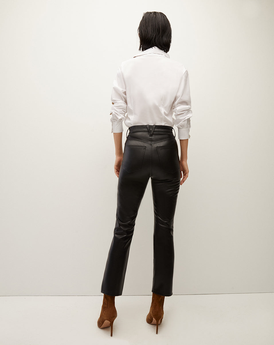 Zara SAND BEIGE FAUX LEATHER LEGGINGS size XS