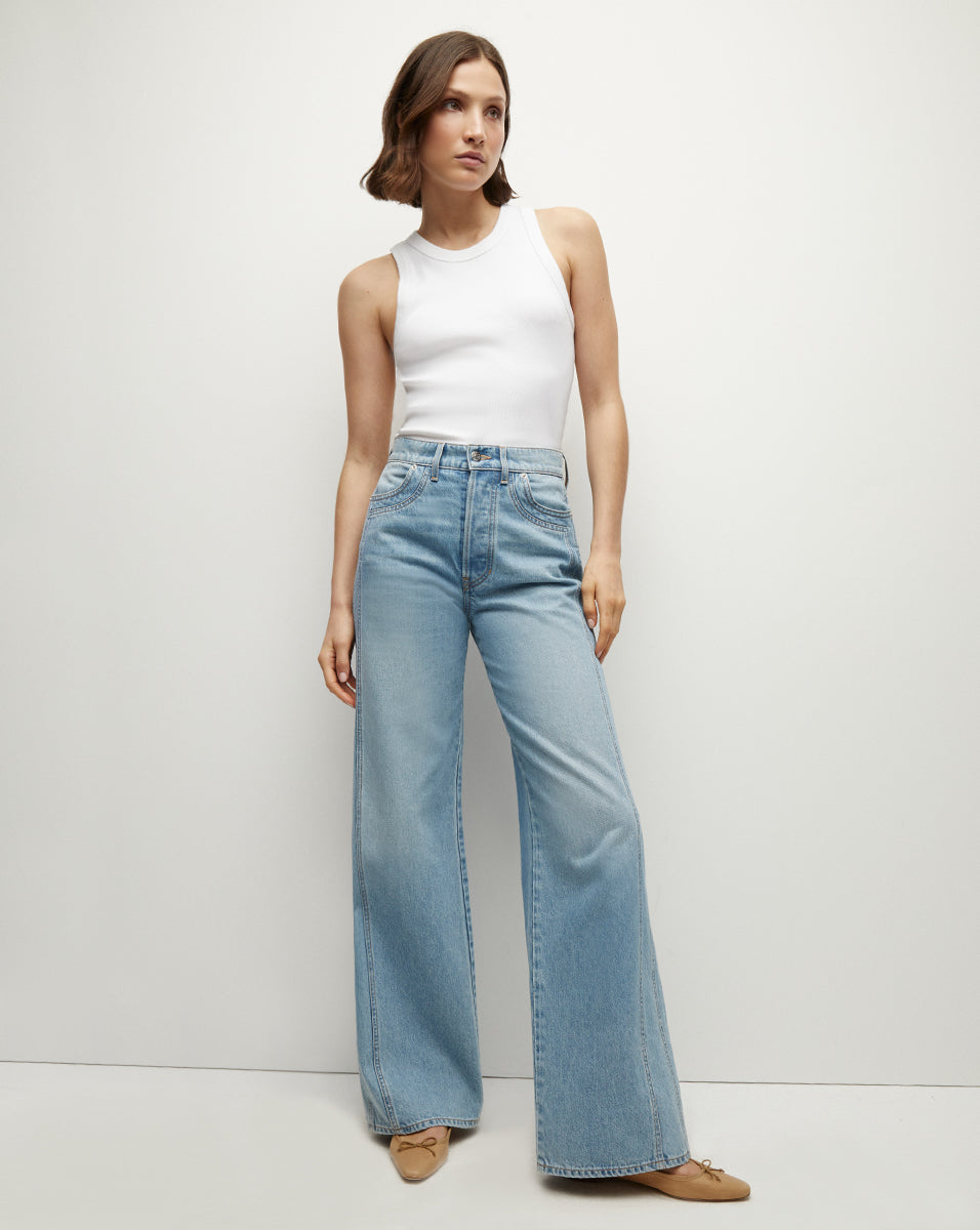 Taylor Double Seam Wide Leg Jean in Nova Veronica Beard