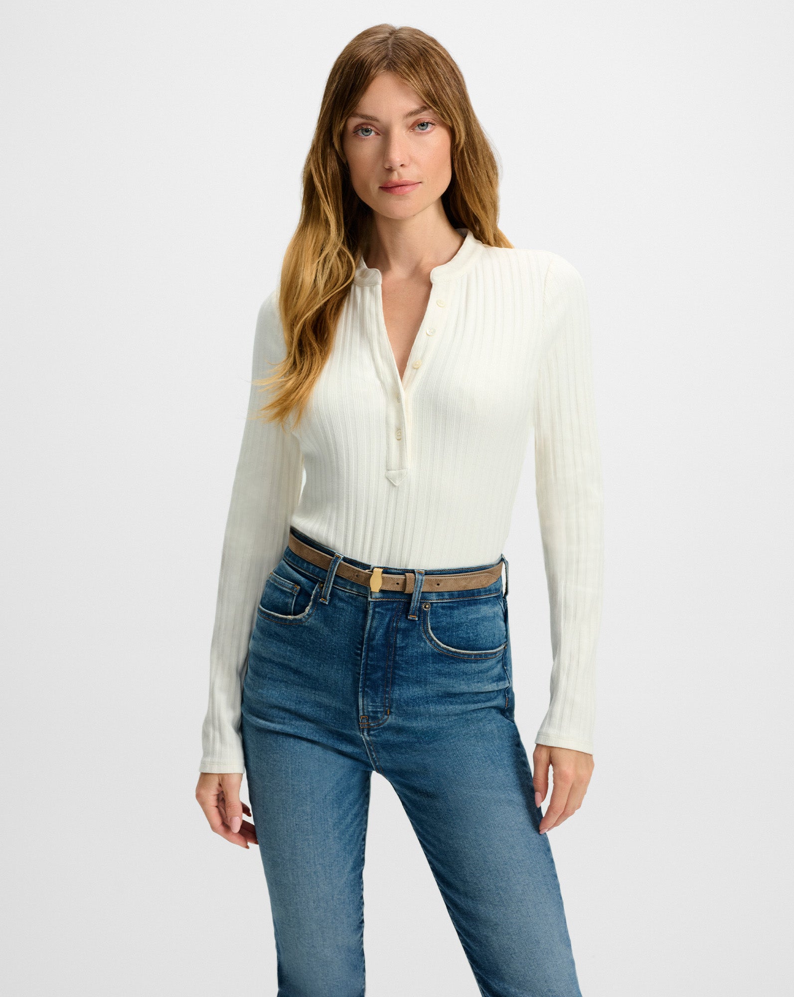 Jocelyn Henley Shirt in Ivory | Veronica Beard
