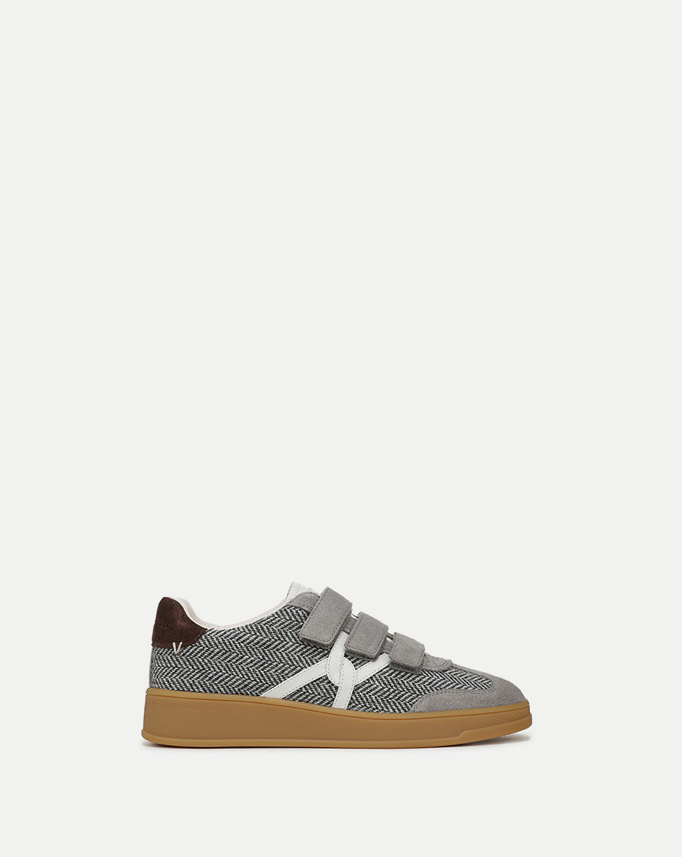 Reagan Velcro Sneaker in Grey Herringbone | Veronica Beard