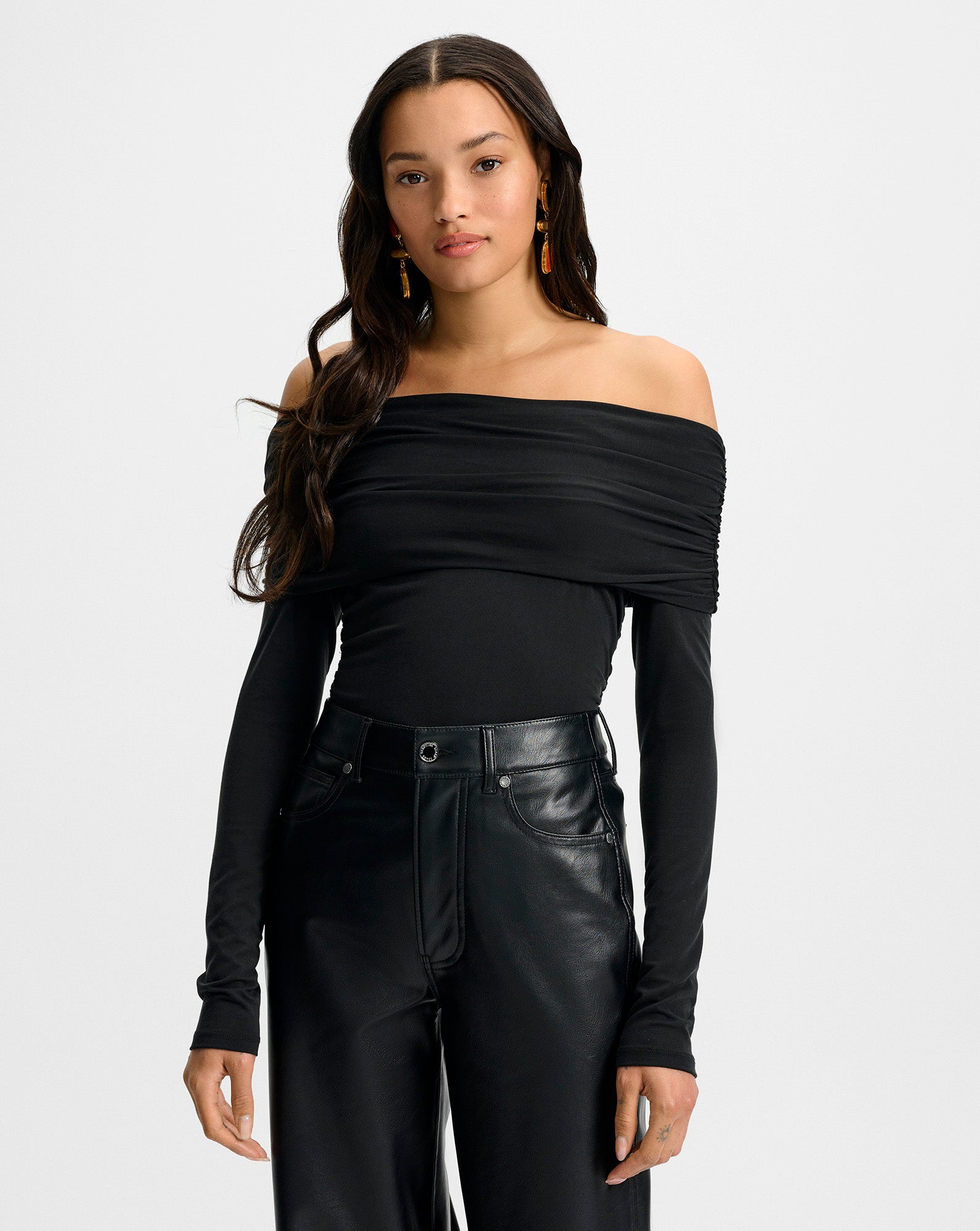 Chaiya Off-the-Shoulder Top in Black | Veronica Beard