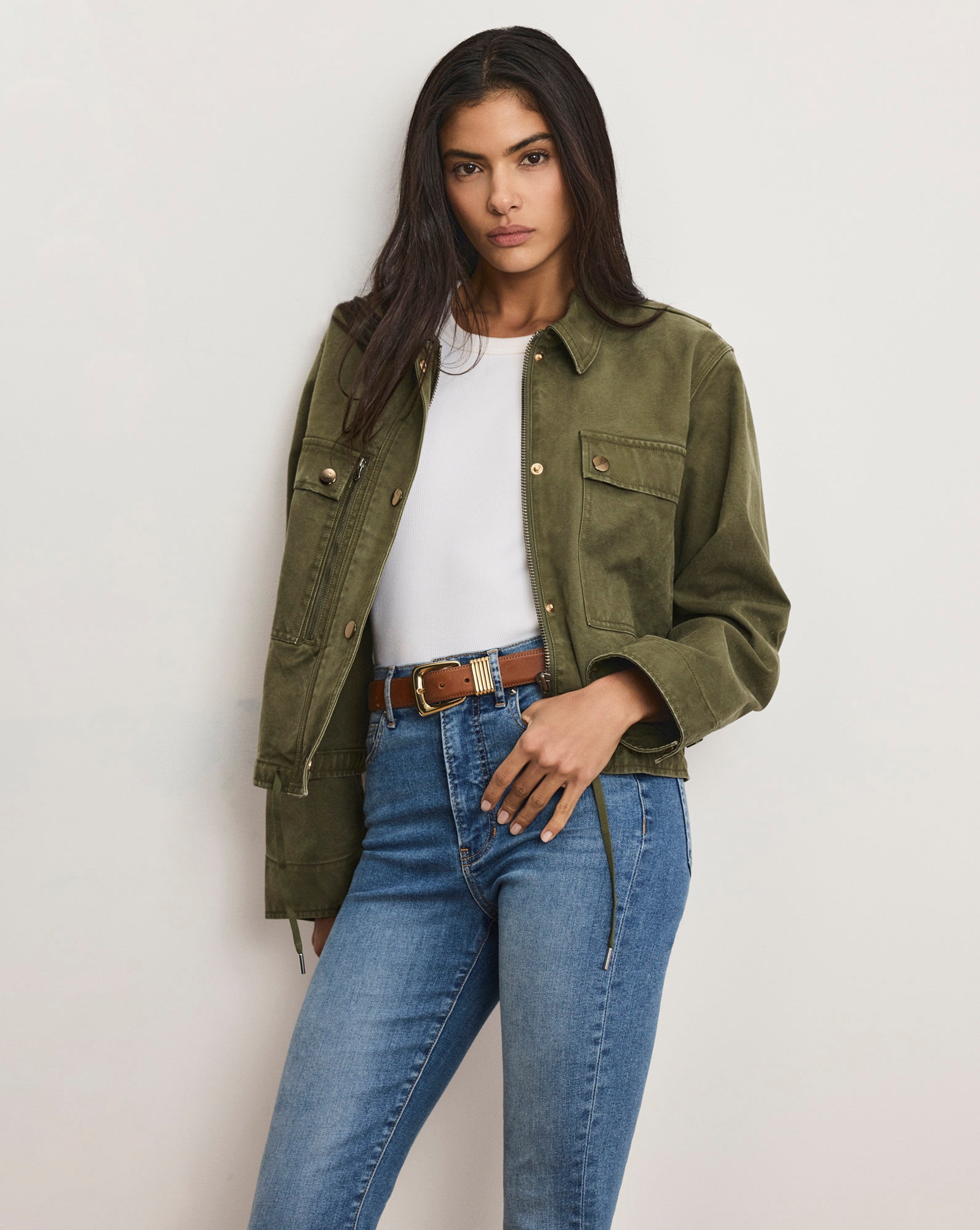 Stephen Field Jacket in Army Green | Veronica Beard