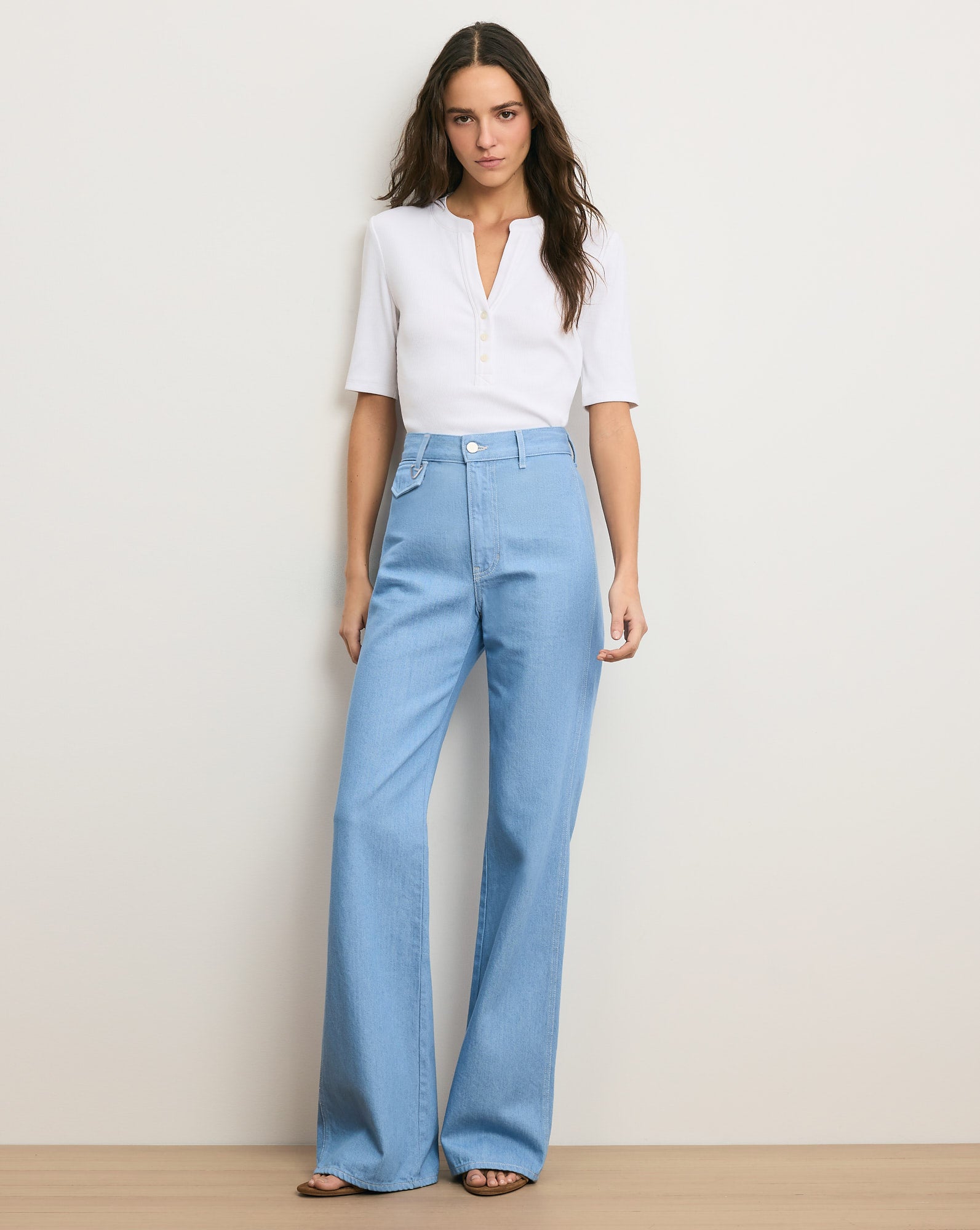 新品★Chris TROIS. Bijou belt wide pantsブルー Navy Wide Leg Pant Vegan | Brochu Walker