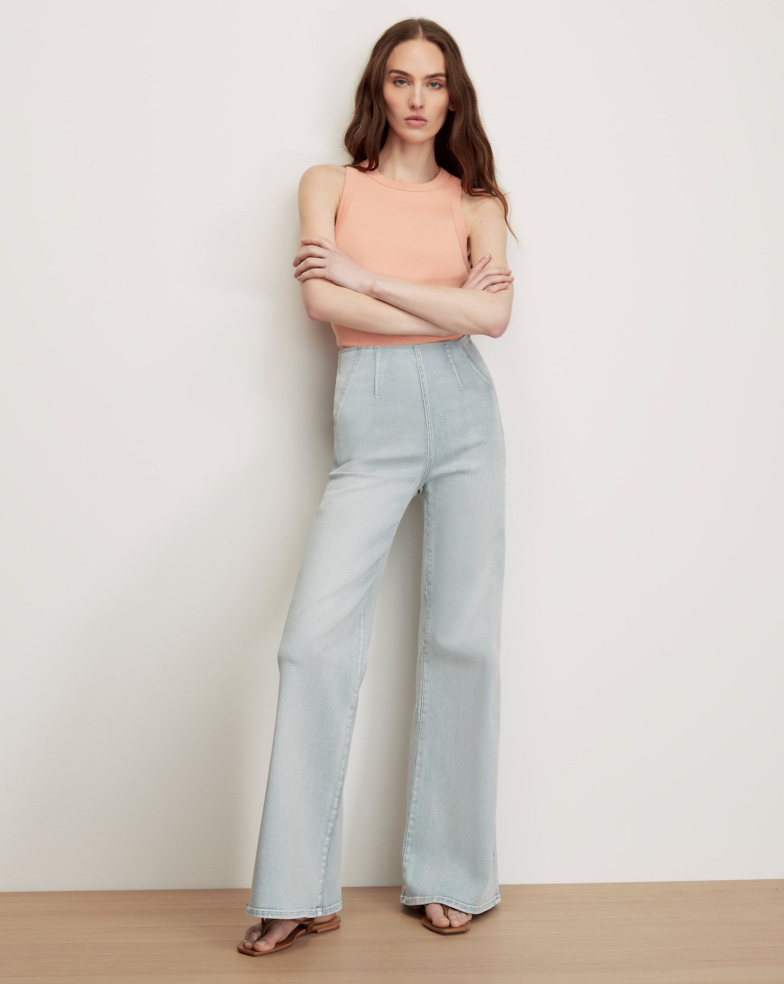 Joplin Off-Duty Flare Jean in Light Blue Pale Stone | Veronica Beard