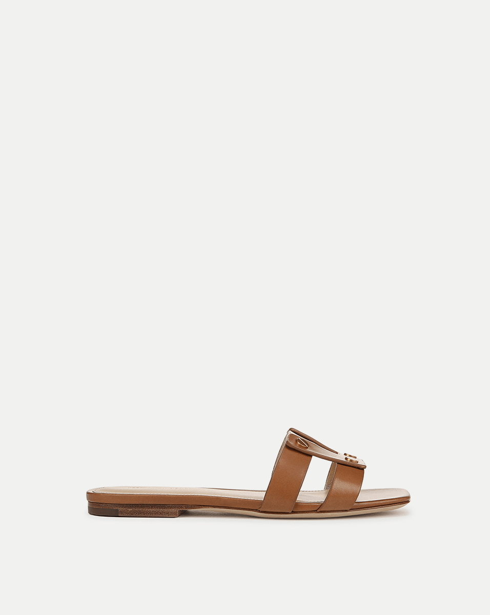 初期　The viridi-anne real leather sandal Via Slide Sandal in Honey | Veronica Beard